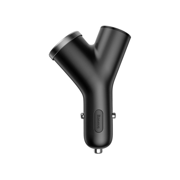 Baseus Y Type Car Charger with 2x USB and Extended Cigarette Lighter Port 3.4A