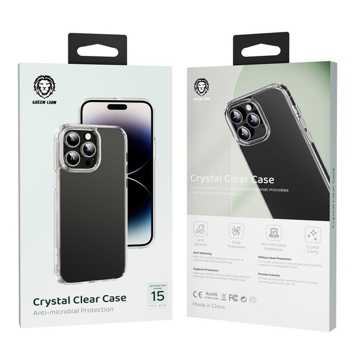 Green Lion Crystal Clear Case For iPhone 15 Pro/ 15 Pro Max